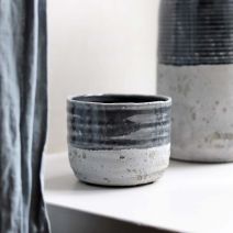 Dark Grey Cement Terrain Pot by Biggie Best
